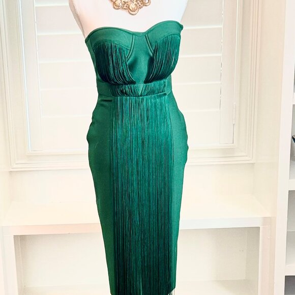 Fun + Flirty Emerald Green Cocktail Dress - Picture 1 of 3